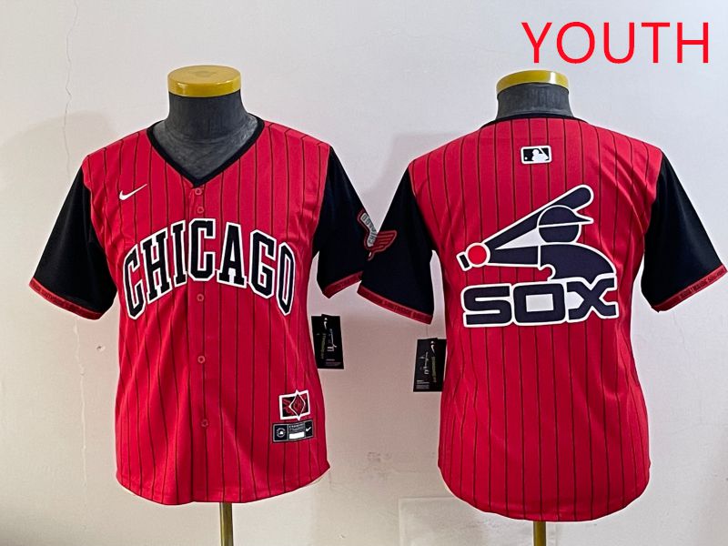 Youth Chicago White Sox Blank Red Stripe Joint Name Nike 2025 MLB Jersey style 8